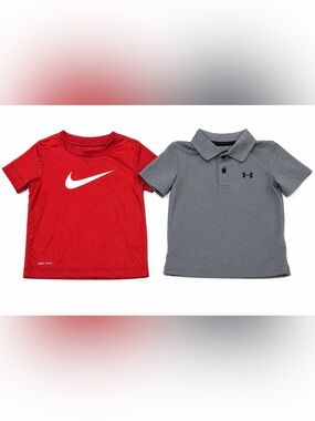 Nike Under Armour Toddler Shirt Bundle 2T 24M Dri-FIT Polo Boys 2 Pack
